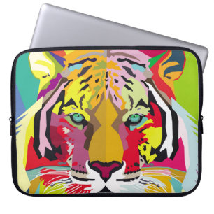 Tiger Pop Art Portraitart, pop, tiger, animal, fac Laptop Sleeve