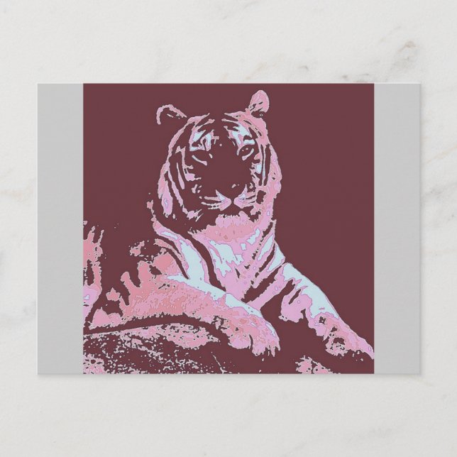 Tiger Pop Art Postcard (Front)