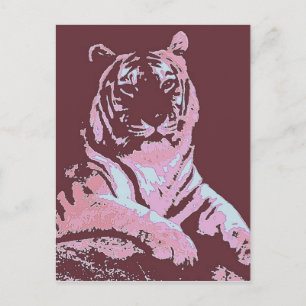 Tiger Pop Art Postcard