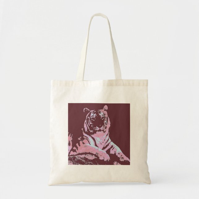 Tiger Pop Art Tote Bag (Front)