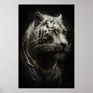 Tiger Portrait Animal Nature Wildlife Painting Art Poster
