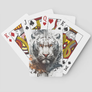 Tiger Portrait Animal Painting Wildlife Outdoors  Playing Cards