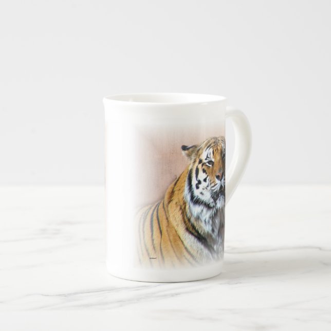 Tiger portrait bone china mug (Front Right)