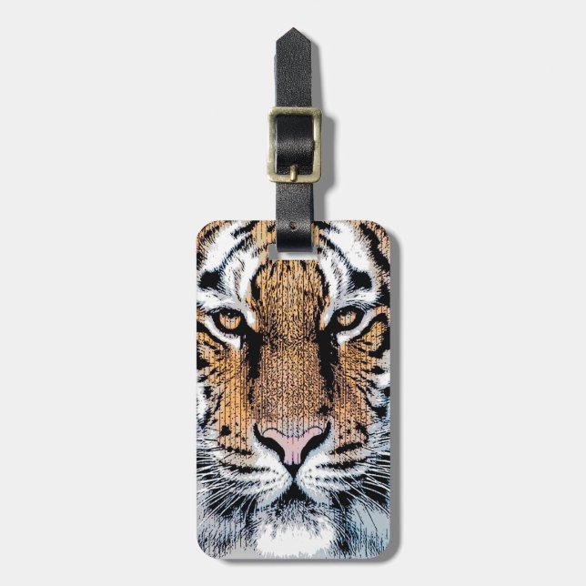 Tiger Portrait Graphic Style Luggage Tag (Front Vertical)