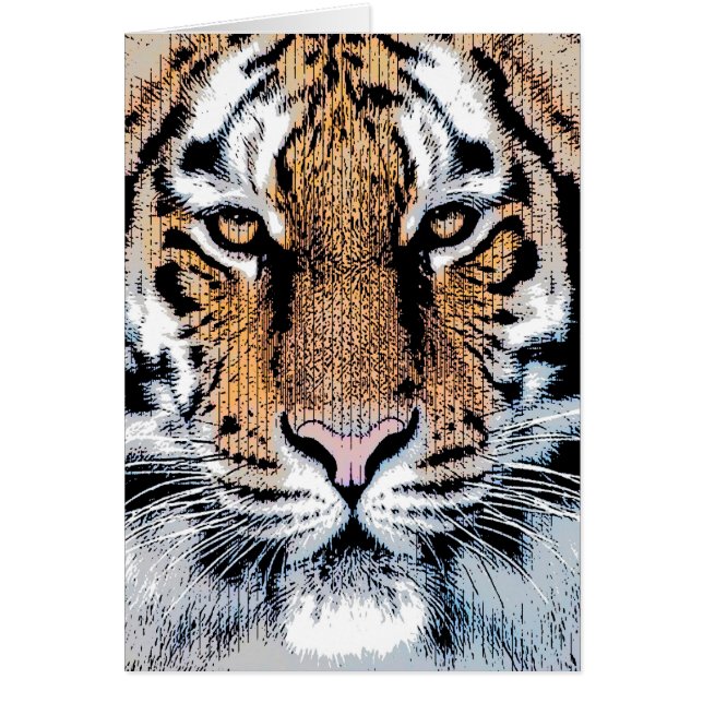 Tiger Portrait in Graphic Press Style (Front)