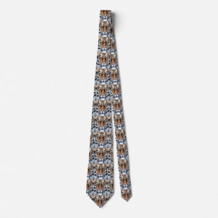Tiger Portrait in Graphic Press Style Tie