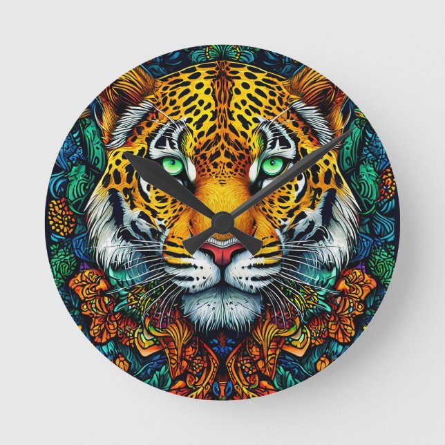 Tiger portrait round clock (Front)