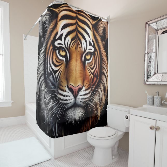Tiger Portrait Shower Curtain (In Situ)