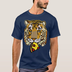 Tiger Portrait with Pepperoni Pizza Slice T-Shirt