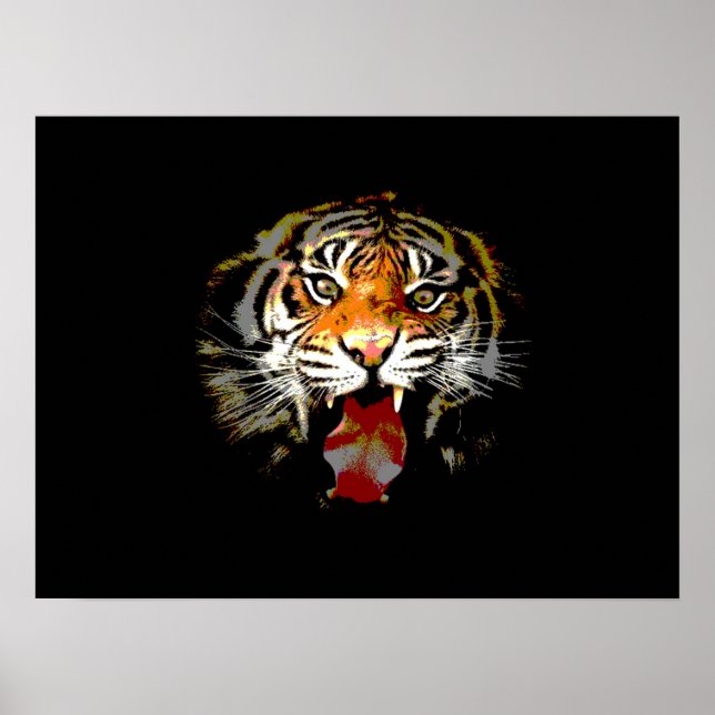 Tiger Poster Print - Pop Art Style Tigers Posters (Front)