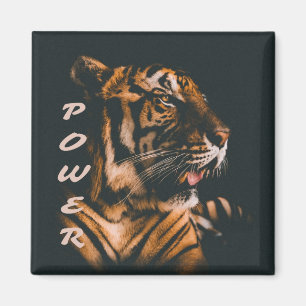 Tiger Power Stripes Fierce Motivational Magnet