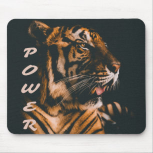 Tiger Power Stripes Fierce Motivational Mouse Pad