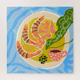 Tiger Prawns   Shrimp Sea Food Platter Jigsaw Puzzle