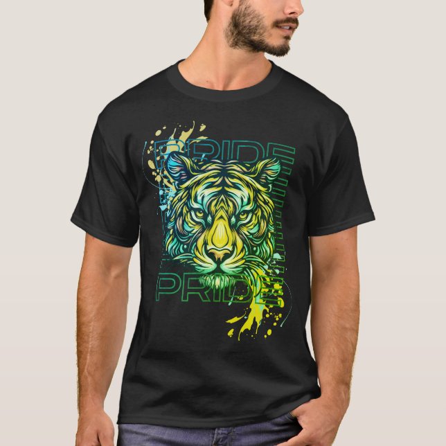 Tiger Pride Abstract nature modern art splashes  T-Shirt (Front)