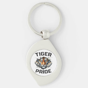 Tiger Pride Retro Tiger School Sports Team  Key Ring