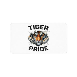 Tiger Pride Retro Tiger School Sports Team Label