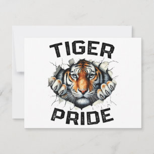 Tiger Pride Retro Tiger School Sports Team Thank You Card