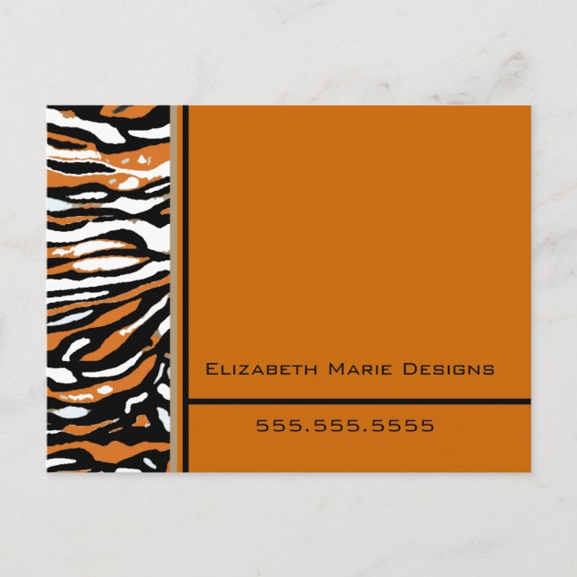 Tiger Print Business Mailer Postcard (Front)