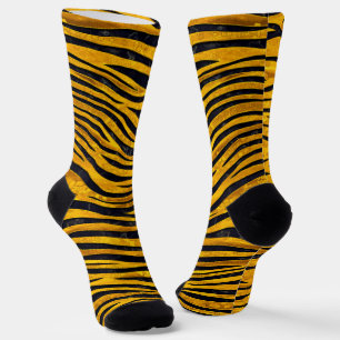 Tiger Print - Gold Clusters Socks