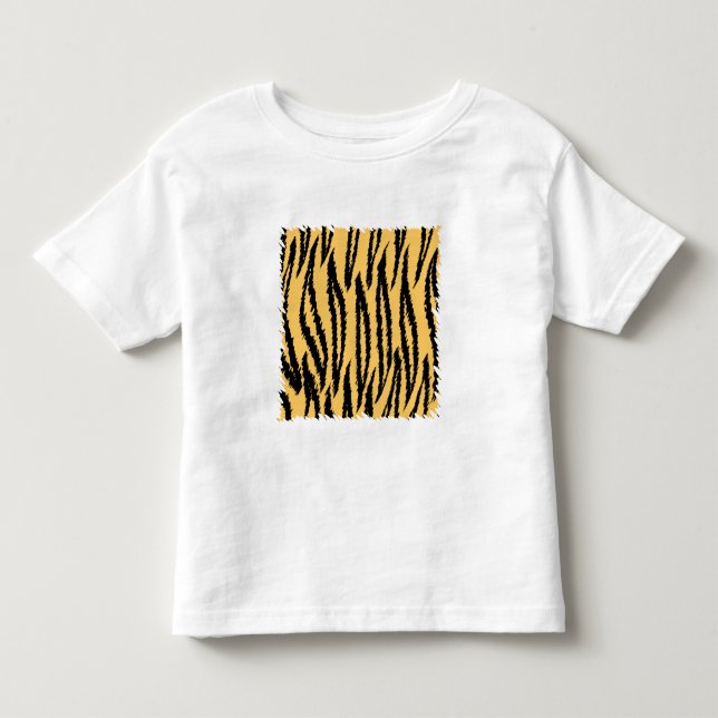 Tiger Print Pattern. Orange and Black. Toddler T-Shirt (Front)