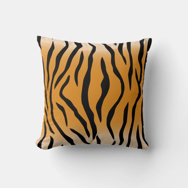 Tiger Print Pattern Throw Pillow (Front)