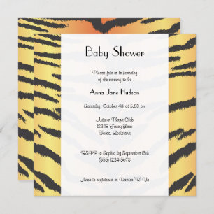 Tiger Print, Tiger Stripes, Jungle, Baby Shower Invitation
