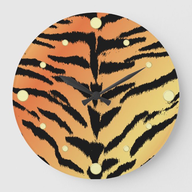Tiger Print Wall Clock (Front)