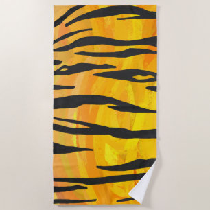 Tiger Print with Orange Beach Towel
