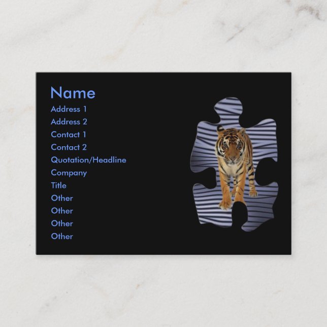 Tiger Profile Card (Front)
