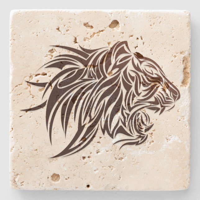 Tiger Profile Stone Coaster (Front)
