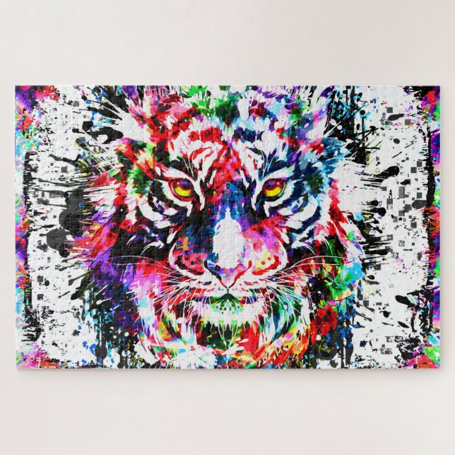 Tiger Puzzle | Colourful Tiger Drawing Puzzle  (Horizontal)