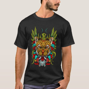 Tiger Quetzal Huichol Sugar Skull Calavera Hallowe T-Shirt