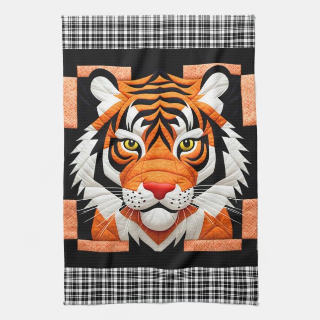 Tiger Quilt  Tea Towel (Vertical)