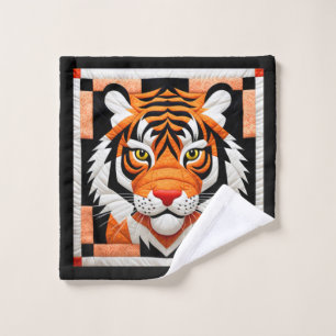 Tiger Quilt Washcloth  Wash Cloth