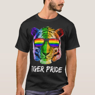 Tiger Rainbow Glasses Pride Wild Funny LGBT Equali T-Shirt