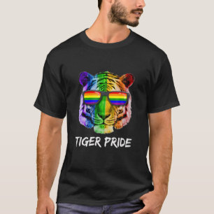 Tiger Rainbow Glasses Pride Wild Funny LGBT Equali T-Shirt