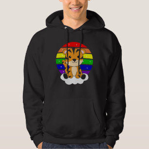 Tiger Rainbow Glitter Kawaii Tigers Hoodie