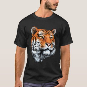 Tiger Realistic Head For Lovers Tigers Eyes Animal T-Shirt