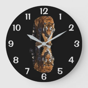 Tiger reflection large clock