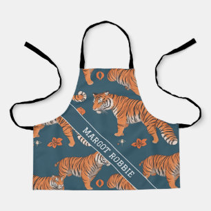 Tiger Retro Colourful Personalised Pattern Apron