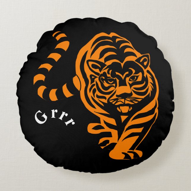 Tiger Round Cushion (Front)