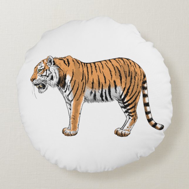 Tiger Round Cushion (Back)