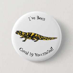 Tiger salamander cartoon illustration 6 cm round badge
