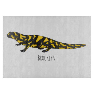 Tiger salamander cartoon illustration cutting board