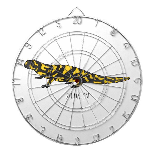 Tiger salamander cartoon illustration  dartboard (Front)