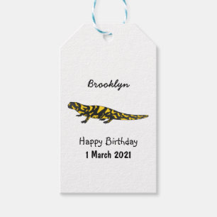 Tiger salamander cartoon illustration gift tags