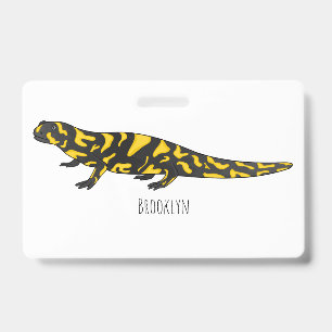 Tiger salamander cartoon illustration ID badge