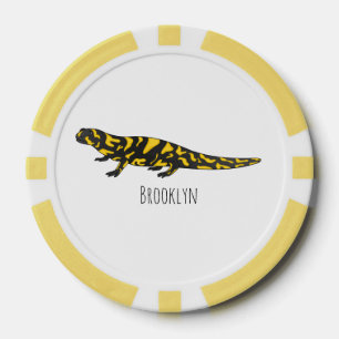 Tiger salamander cartoon illustration poker chips