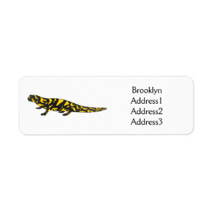 Tiger salamander cartoon illustration  return address label