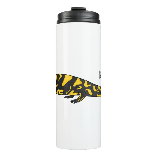 Tiger salamander cartoon illustration  thermal tumbler (Front)
